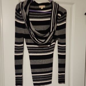 Striped Black and Gray Women's Sweater